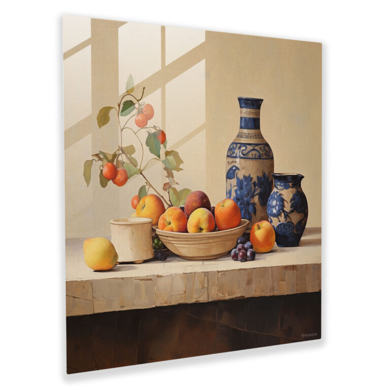 Beige Stillleben Glasbild - Beige Glasbild Wanddekoration
