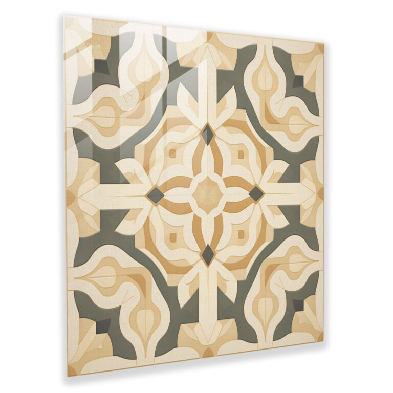 Moderne Glaswandkunst in Beige - Glasbild Modernes Design Wohnkultur