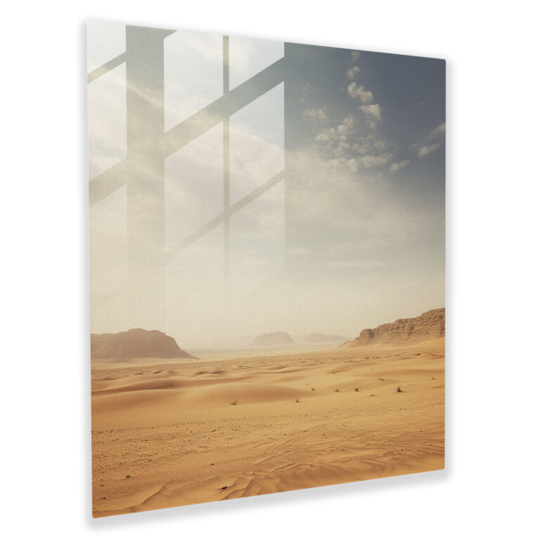 Beige Glasbild für die Wohnraumdekoration - Natürliche Eleganz und Wärme