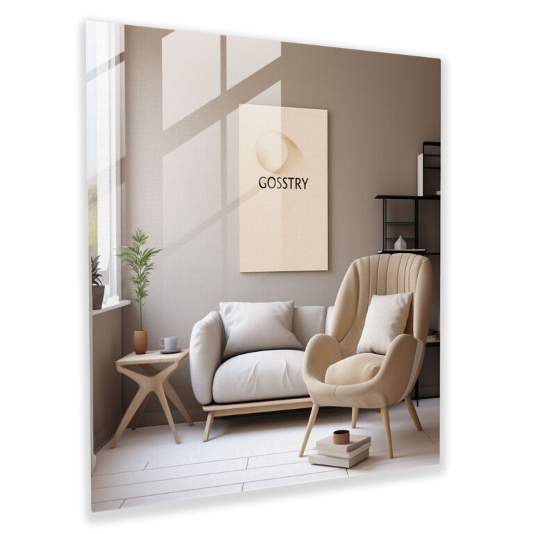 Beige Typografie Glasbild - Beige Glasbild Beige Glas Wandkunst