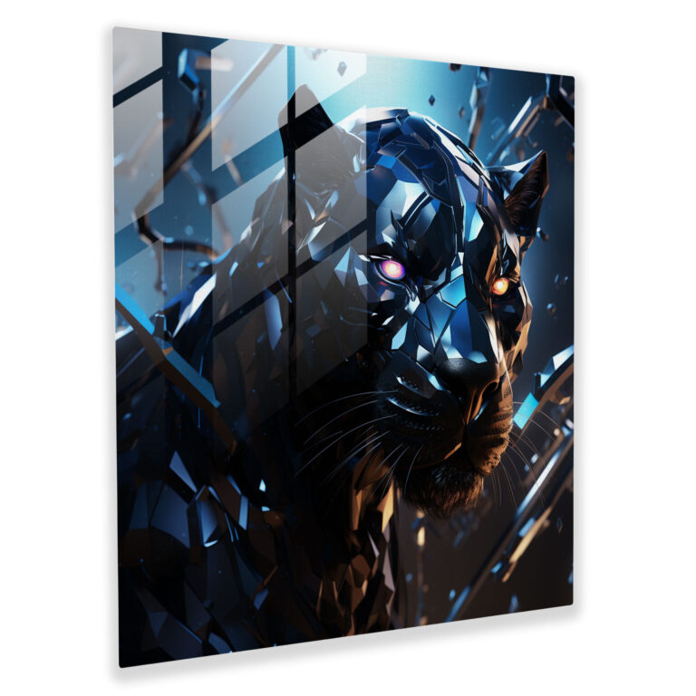 Sci-Fi Pracht Glasbild Schwarzer Panther - Kunst aus Glas Glaswandkunst