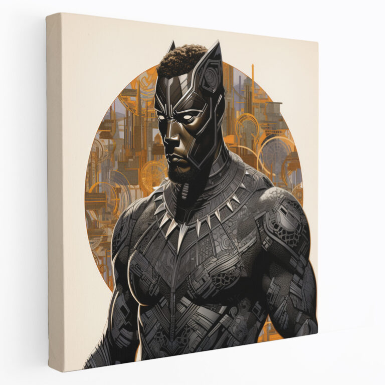 Fein gearbeitetes Schwarz-Panther-Leinwandbild - Schwarz-Panther Leinwandbild Wohnkultur Collage-Kunstwerk