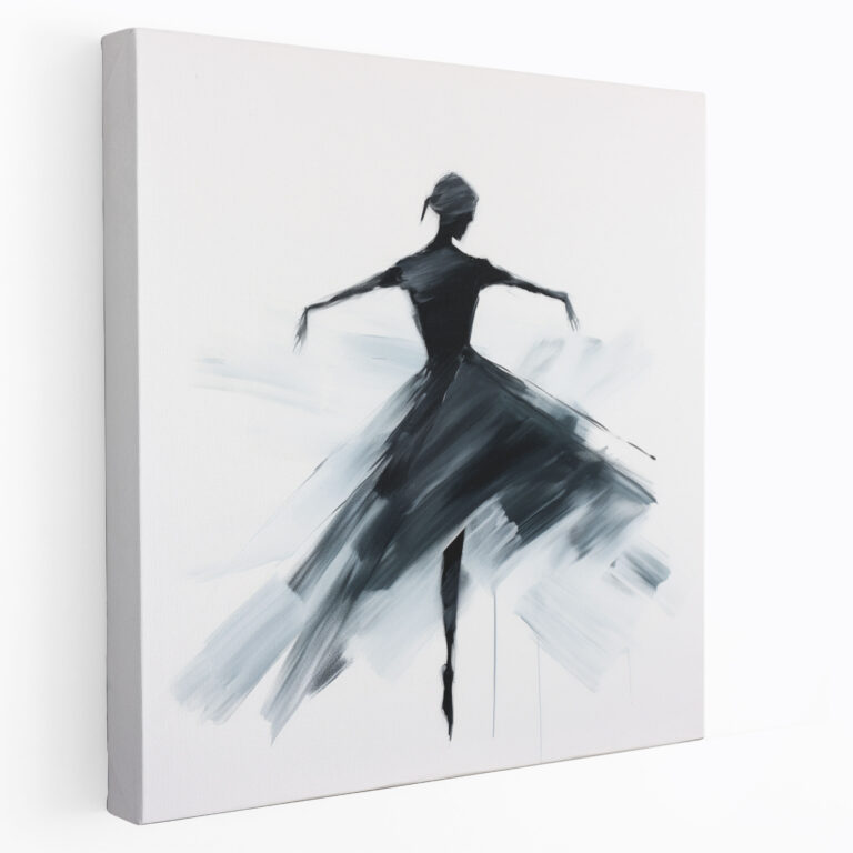 Ballerina Leinwandbild Monochromatischer Glanz - Abstrakte Ballerina Wanddekoration für Zuhause