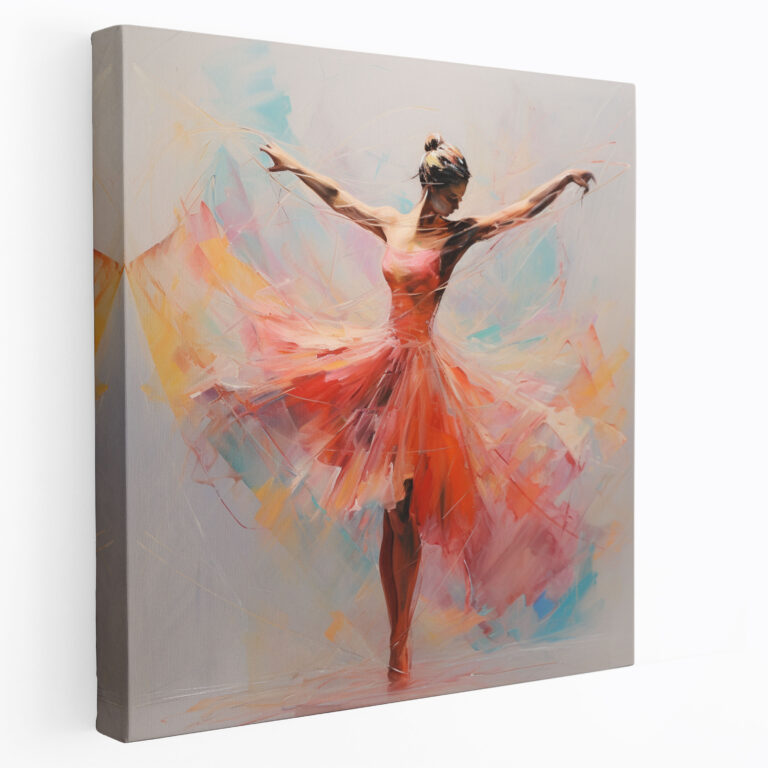 Ballerina-Leinwandbild mit fließenden Rhythmen - Wanddekoration für Zuhause