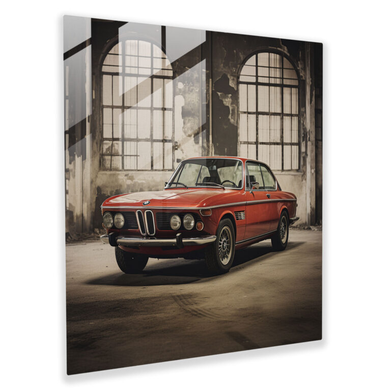 Bmw Vintage-inspiriertes Glasbild - Bmw Glas-Kunst Glasbild Vintage-inspiriert