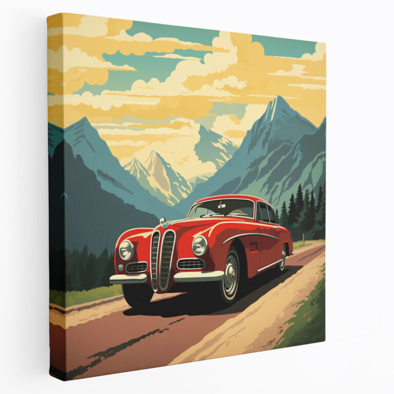 Bmw Vintage Poster Wandkunst - Retro-Design Vintage Poster Leinwandbild