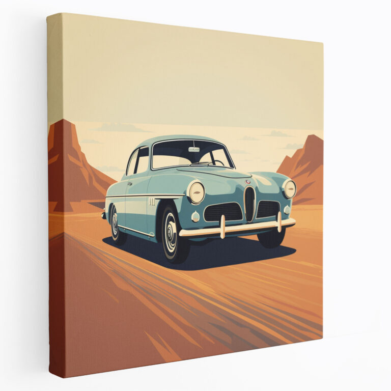 Vintage BMW Auto Wandkunst - Leinwandbild BMW