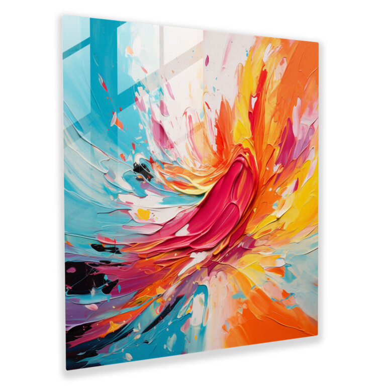 Kreative Geburt: Abstraktes Glasbild - Energie Vibrante Farben