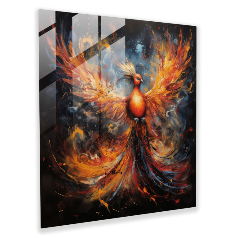 Born To Rise: Glasbild - Entstanden Herausforderungen überwunden Glaskunst an der Wand