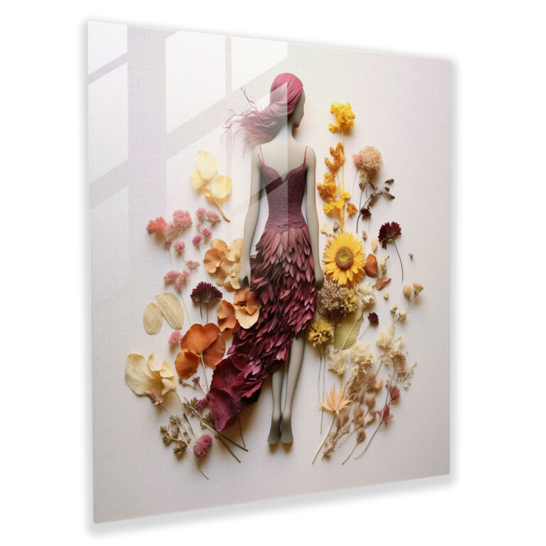 Blumenmosaik Glasbild - Geboren Glaskunst Glaswandkunst