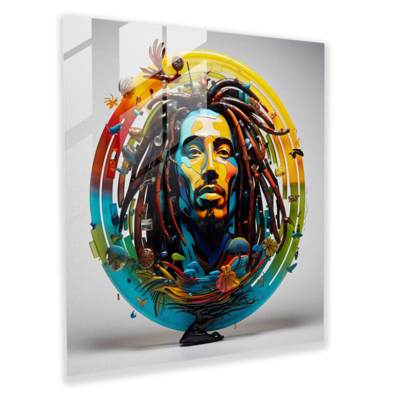 Bob Marley – Symbol der Freiheit Glasbild Bunt Wohnkultur