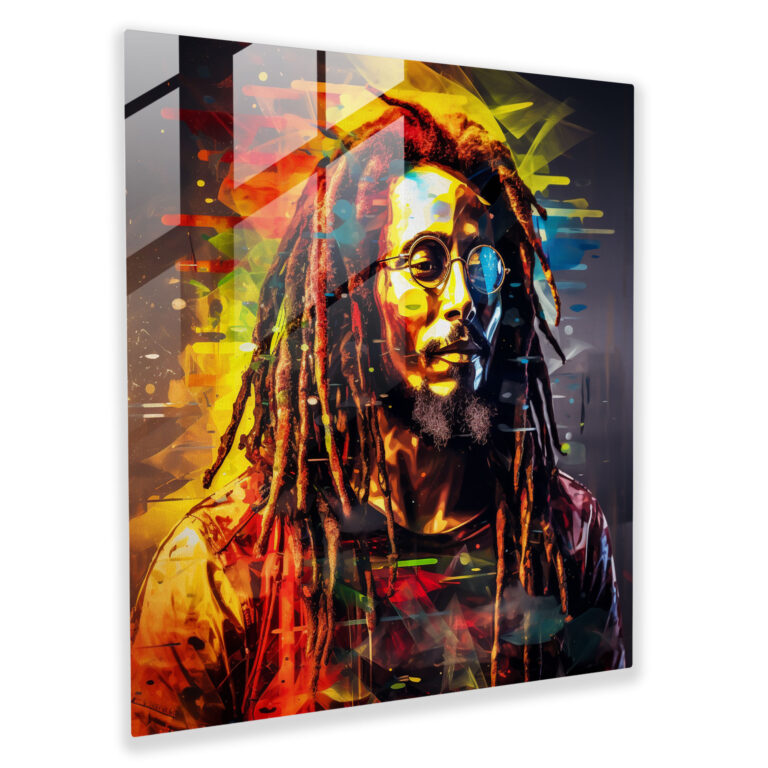 Glasbild Reggae-Rhythmen - Bob Marley Glasbild Wanddekoration Reggae-Beats