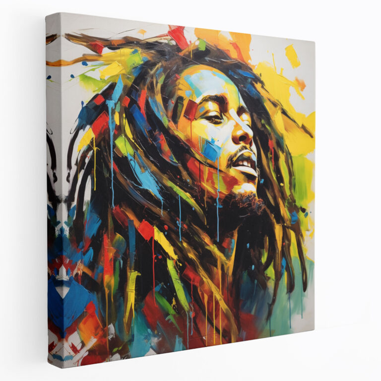Bob Marley Leinwandbild - Abstraktes Dreadlocks Wandkunst - Wanddekoration Leinwand Wandkunst