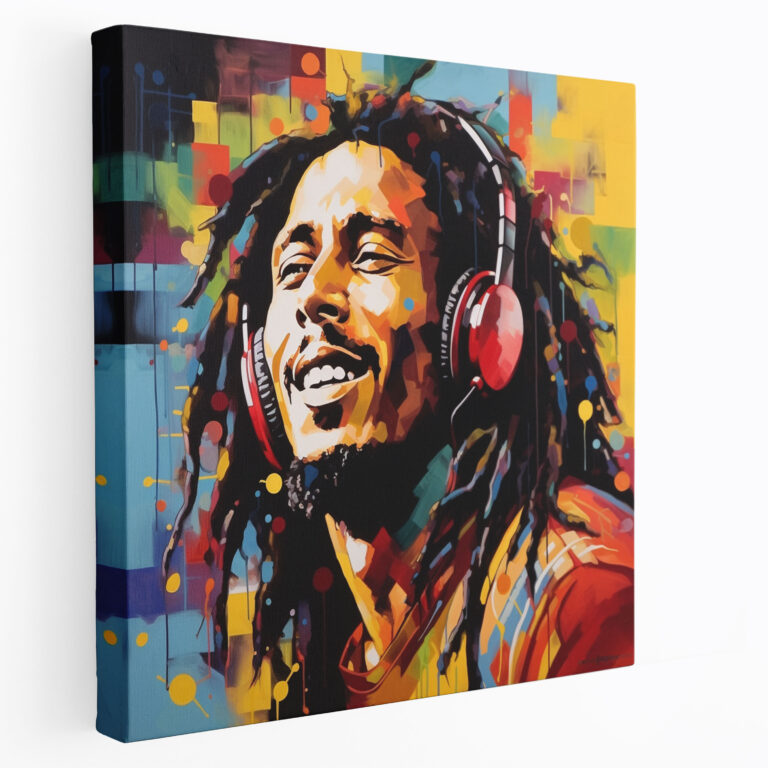 Bob Marley Musik Leinwandbild - Bob Marley Lebendige Farben