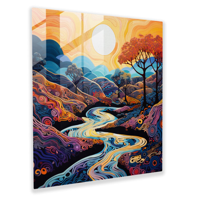 Boheme Psychedelisches Glasbild - Wirbelnde Farben Glas Kunst