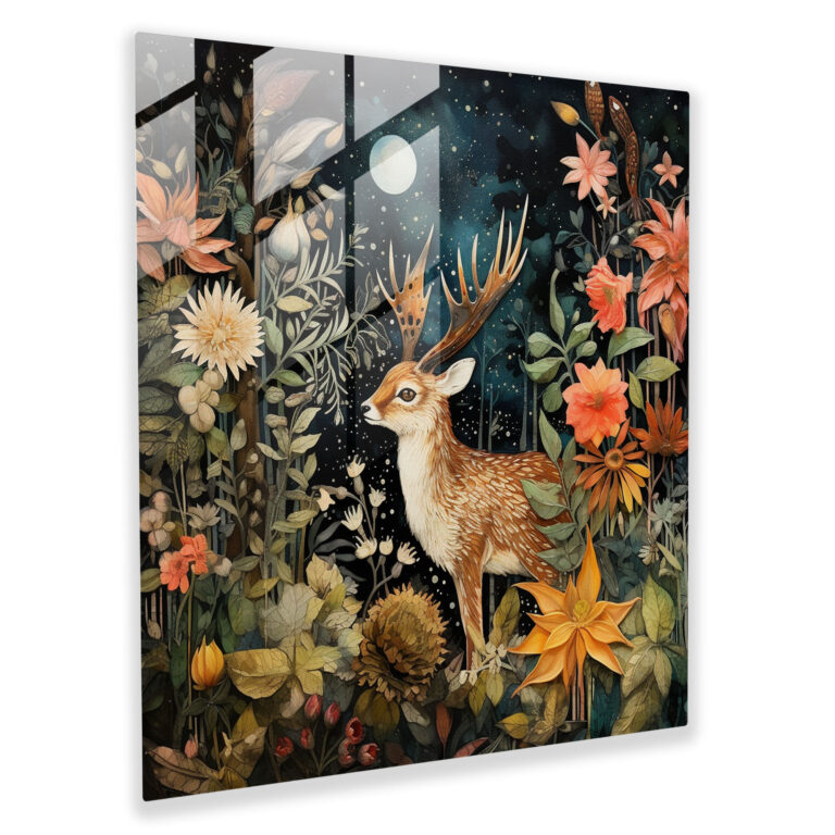 Bohemian Forest Glasbild - Bohemian Glasbild Bohemian Forest Glas Kunst Mystischer Wald