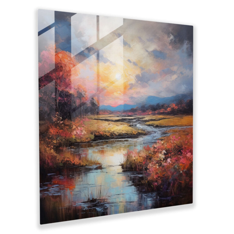 Traumhaftes Bohemian Landschaft Glasbild - Bohemian Glasbild Wanddekoration Traumhafte Landschaft