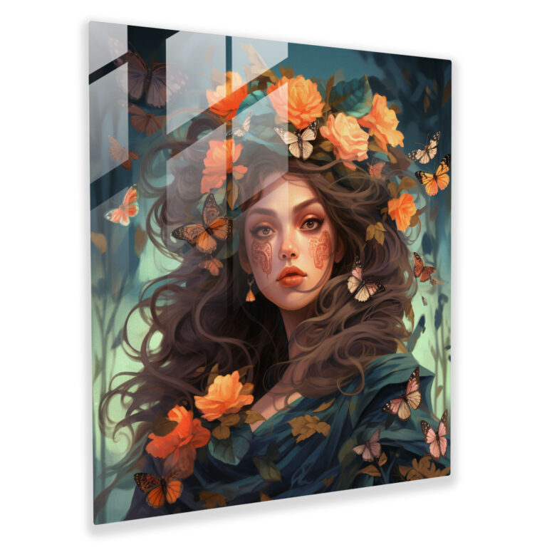 Bohemian Feenglasbild - Bohemian Glas Kunst Moderne Kunst Blumen