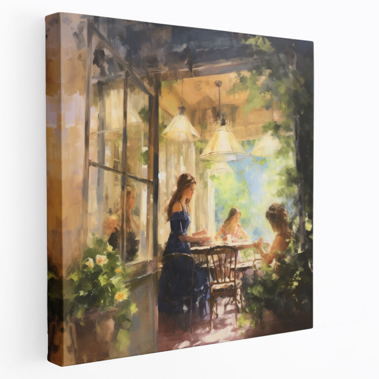 Bohemian Café Leinwandbild - Bohemian Wohnkultur Café Szene.
