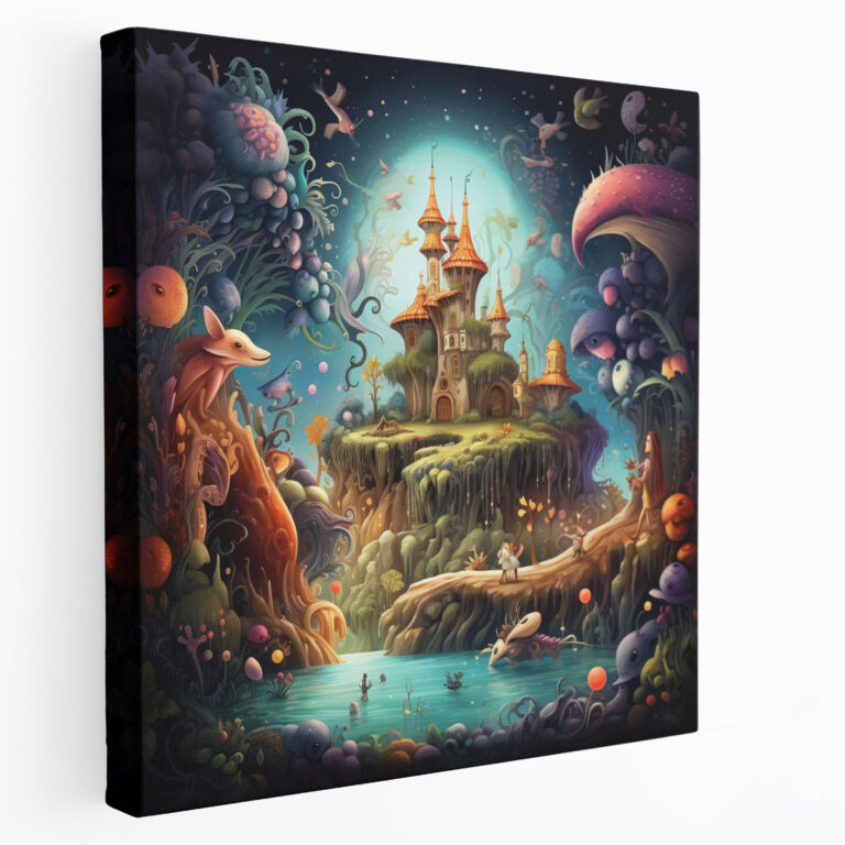 Bohemian Wonderland Leinwandbild - Bohemian Illustration Dekoration für Zuhause Magisch