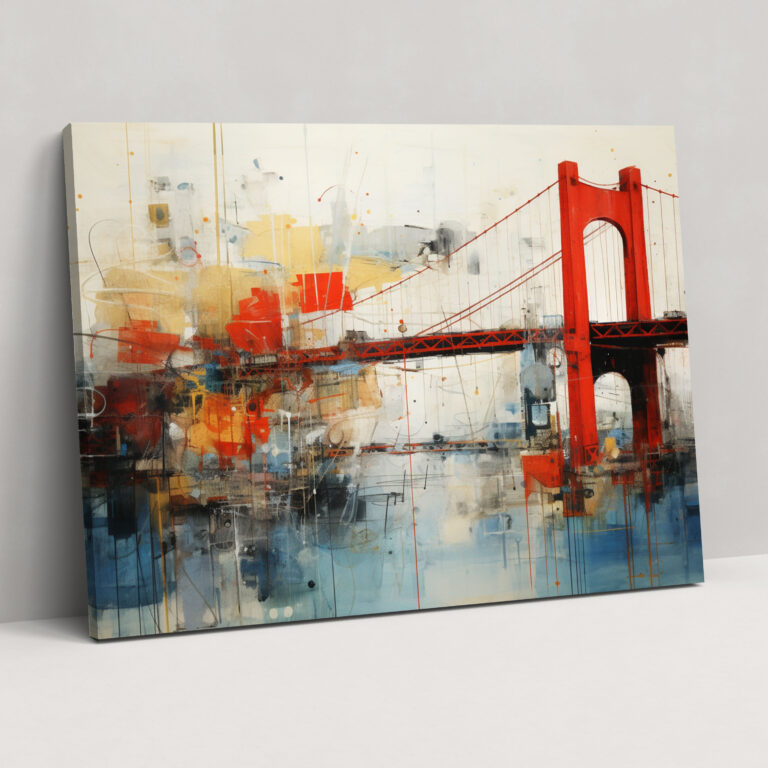 Bosporus-Brücke Abstrakte Mixed-Media-Kunst - Bosporus-Brücke Abstraktes Mixed-Media-Kunstwerk Verschiedene Perspektiven Leinwandbild
