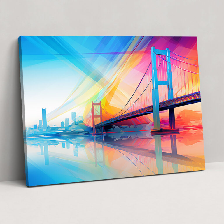 Geometrische digitale Kunst der Bosporus-Brücke - Bosporus-Brücke Wohn-Dekoration Leinwandbild Wandkunst