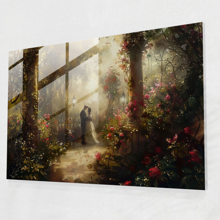 Glasbild im Barockstil - Zuhause Dekoration Glas Wandkunst