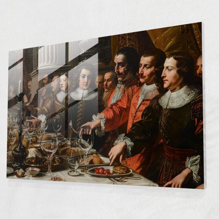 Barock-Stil Gemälde Glaswandkunst - Opulente Dekoration für Zuhause Barockstil Gemälde