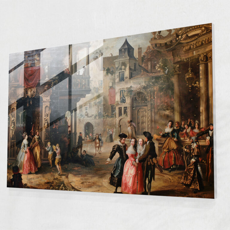 Glasbild im barocken Stil - Wanddekoration opulent