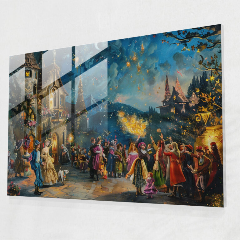 Barocke Gemälde für die Wohnraumdekoration - Barock Charme Wohnraumdekoration Glasbild