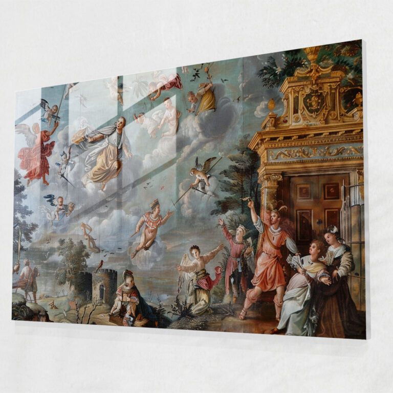 Barock-Stil Gemälde Glaswandkunst - Barock Wohn-Dekoration Glasbild Barock-Stil Gemälde