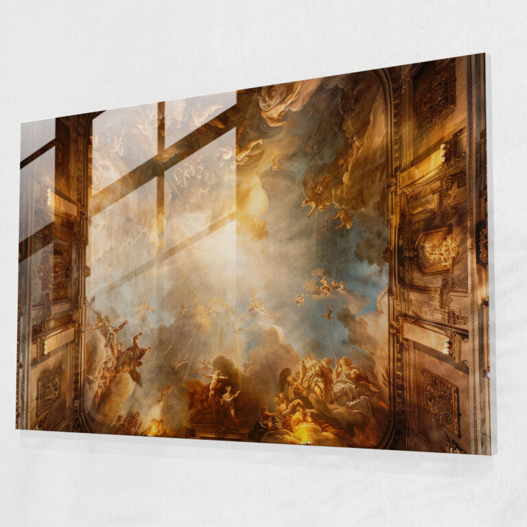 Barock Stil Gemälde Glasbild - Wanddekoration Wohnkultur