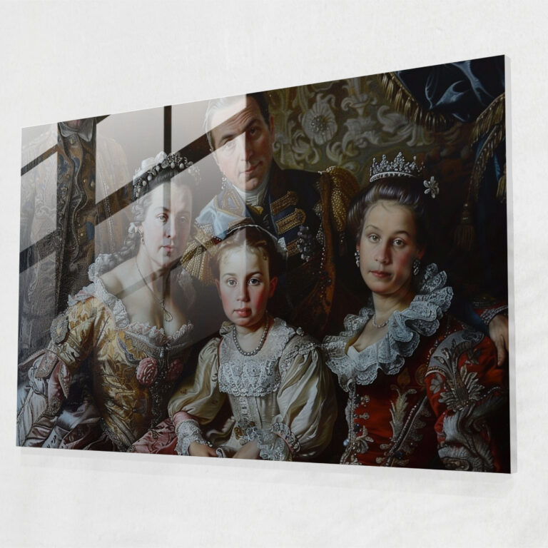 Glasbild Barock-Stil Malerei Wandkunst - Barock Glasbild Wanddeko