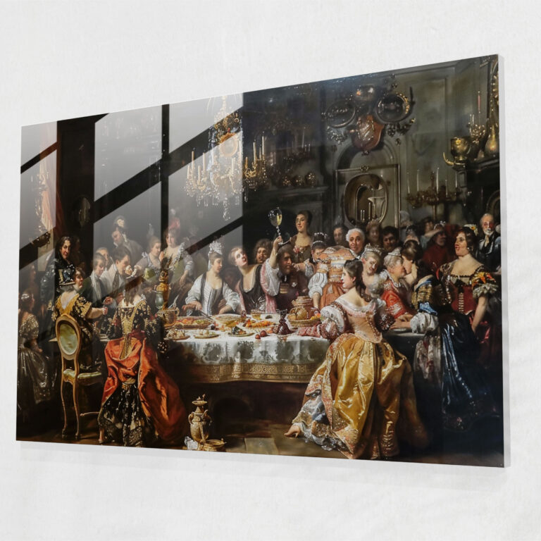 Barocke Gemälde für die Wohnungsdekoration - Barock Wanddekoration Glaswandkunst Glasbild