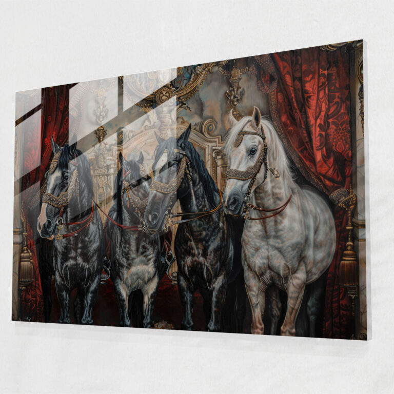 Barockes Gemälde Glaswandkunst - Barock Wohndekoration Glaswandkunst Wanddekoration
