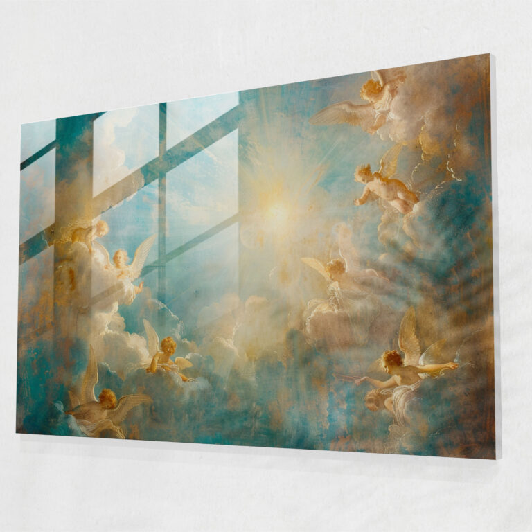 Barocke Gemälde für die Wohnraumdekoration - Barock Glasbild Glaswandkunst