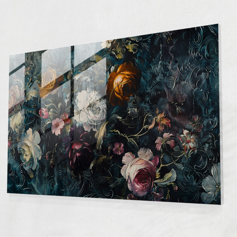 Glasbild Barockstil Gemälde Wandkunst - Barock Glasbild Wohnkultur Wanddekoration.