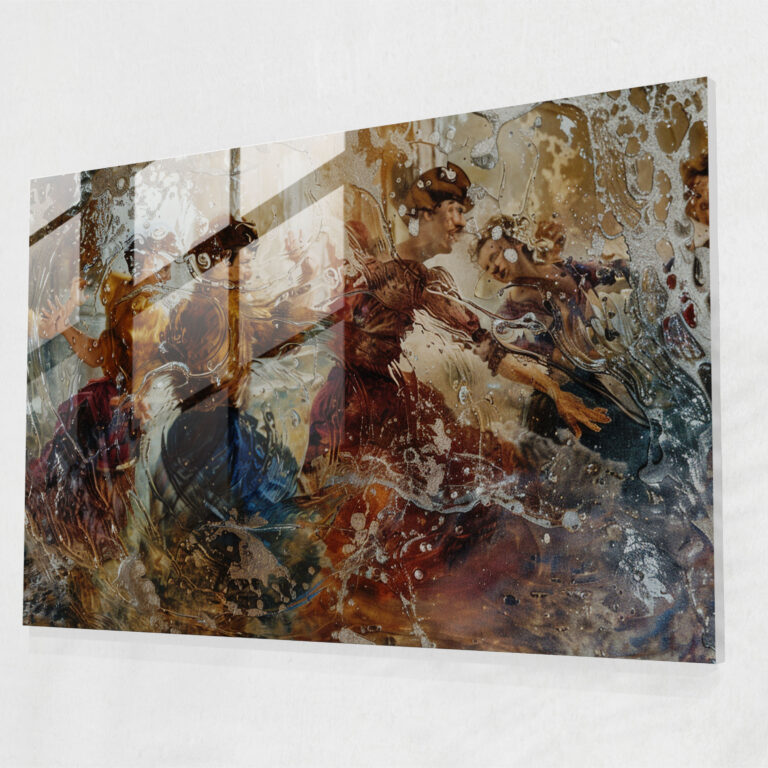 Barock Stil Gemälde Glasbild - Barock Glasbild Barock Stil Gemälde Glas Wandkunst