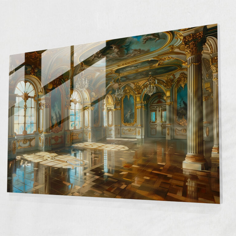 Gemälde im Barockstil Glasbild - Barock Glas Kunst Glas Wandkunst Glasbild