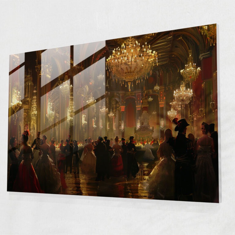 Barock Stil Glasbild - Wanddekoration Kunstwerk Zuhause Dekoration
