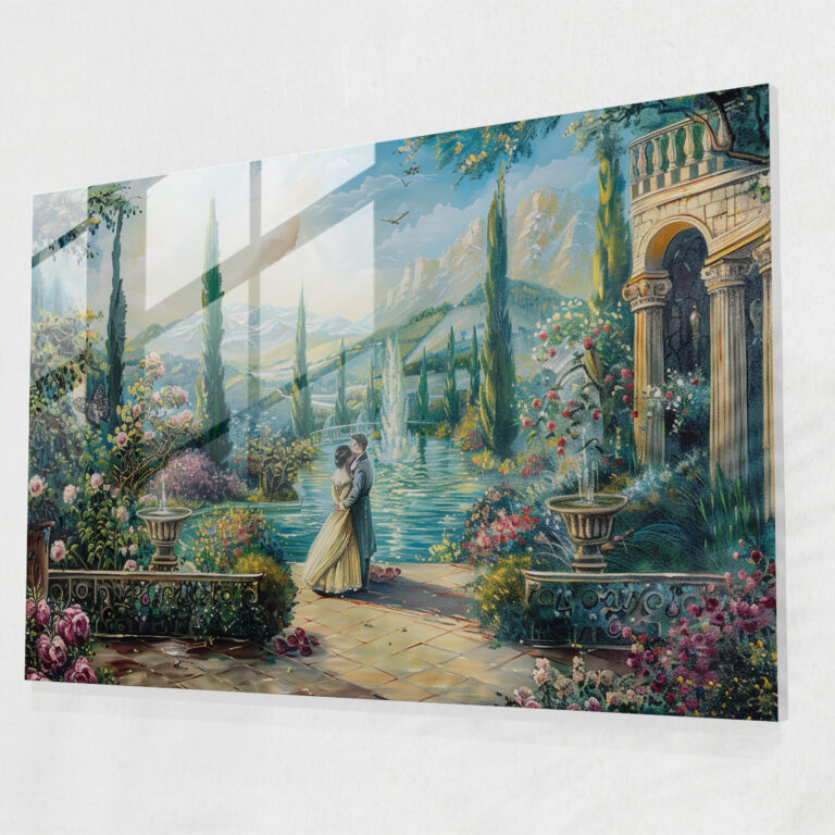 Barock Stil Gemälde Glaswandkunst - Barock Romantische Deko Liebesthema Glaswandkunst