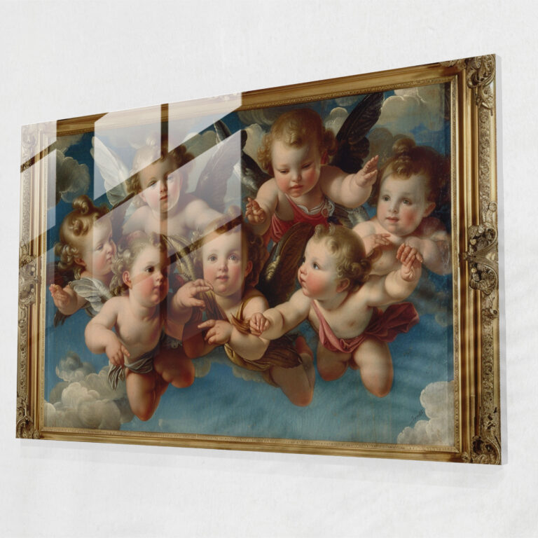 Glasbild im barocken Stil - Barock Glasbild Glaswandkunst Wohnkultur