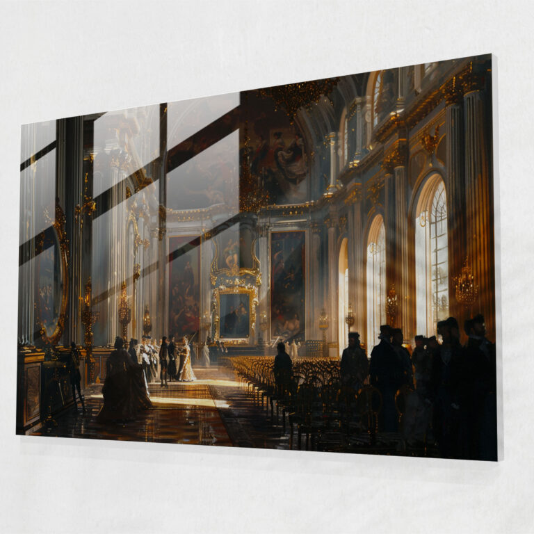 Barock-Stil Gemälde Glaswandkunst - Barock Wanddekoration Glasbild Kunst