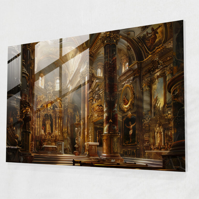 Barock Gemälde Glas Wandkunst - Barock Klassische Kunst Barock Stil Dekoration