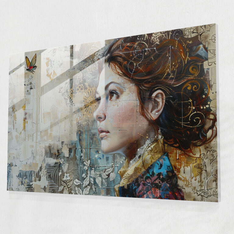 Barocke Glasbild Wandkunst - Barock Glasbild Wanddekoration