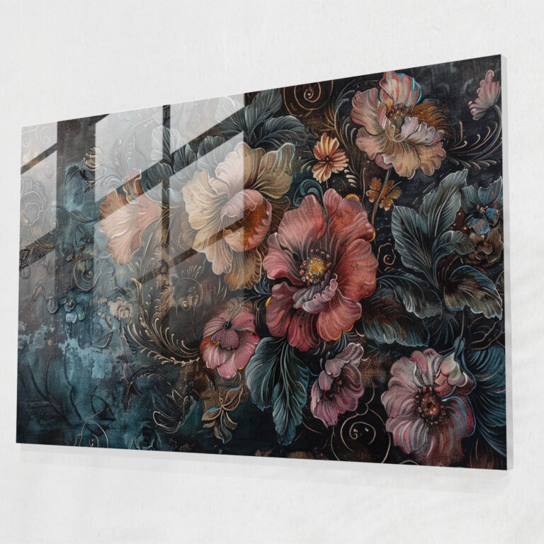 Barocke Stil Gemälde Wohndekoration - Barock Glas Wandkunst Moderne Kunst Glasbild