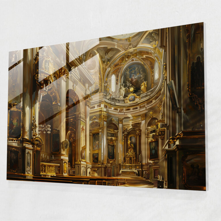 Barock-Stil Gemälde Glaswandkunst - Barock Glasbild Moderne Kunst