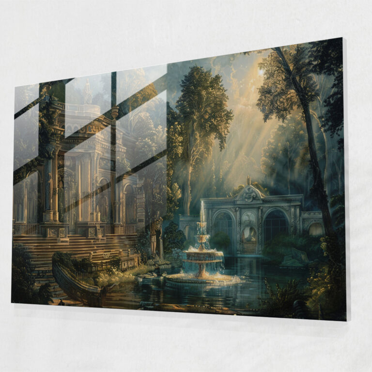 Wanddekoration im Barockstil - Barock Glasbild Moderne Kunst Wanddekoration
