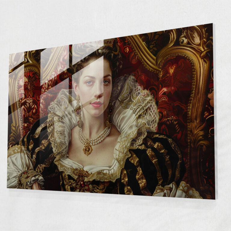 Barock-Stil Gemälde Glas Wandkunst - Barock Barock-Stil Gemälde Hausdekoration Glaskunst
