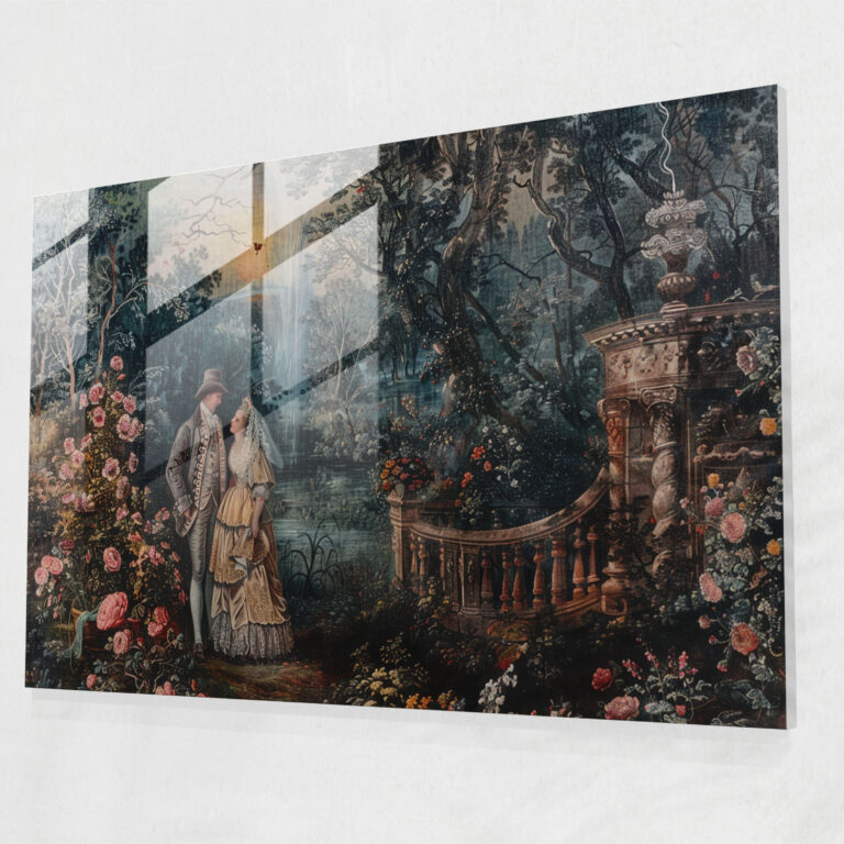 Barockes Glasbild Wandkunst - Barock Modern Kunst Wanddekoration Wohnkultur